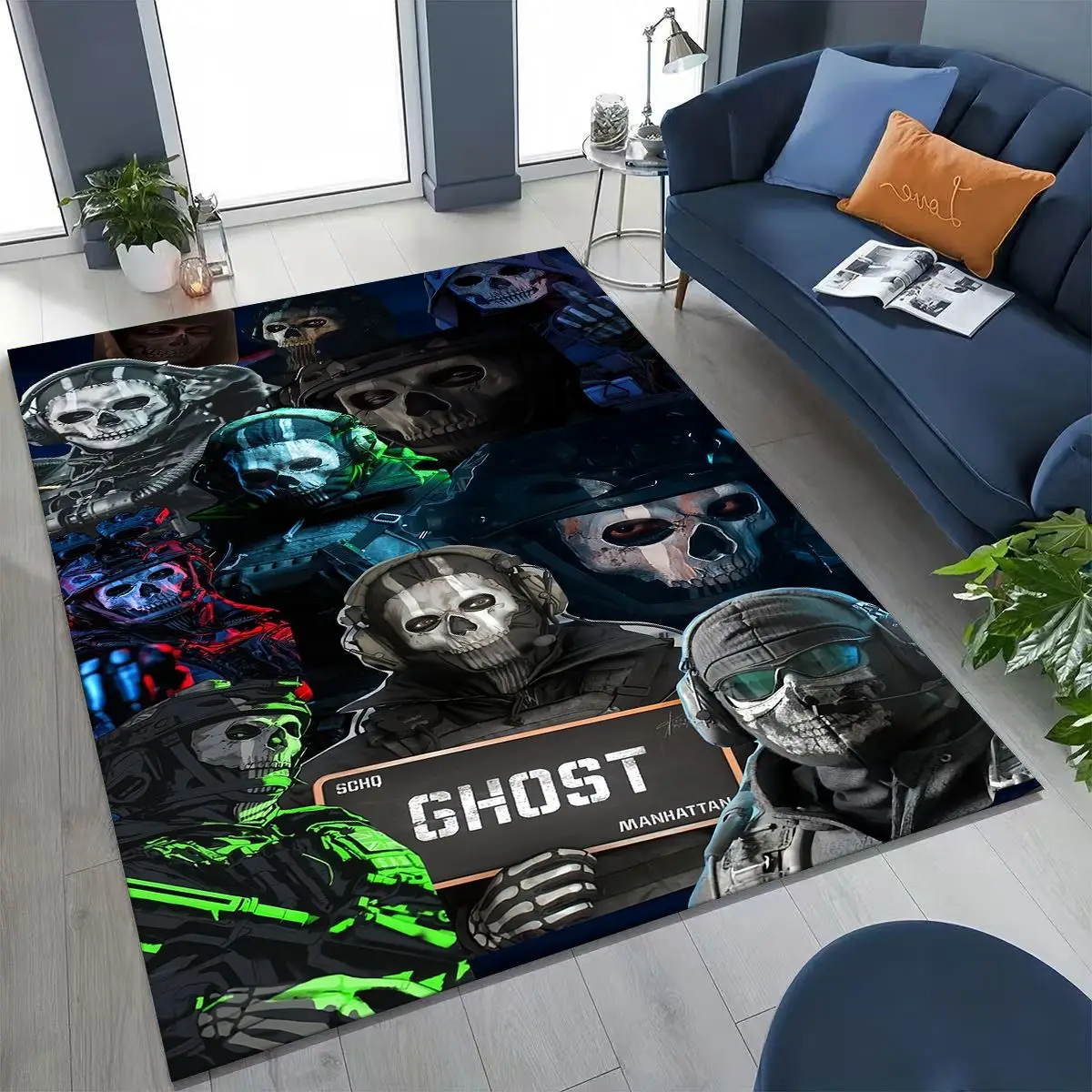 

Classic Game Call of Duty Ghost Simon Cartoon Art Rug for Bedroom Living Room Sofa Home Doormat Decor,Kids Non-slip Floor Mat