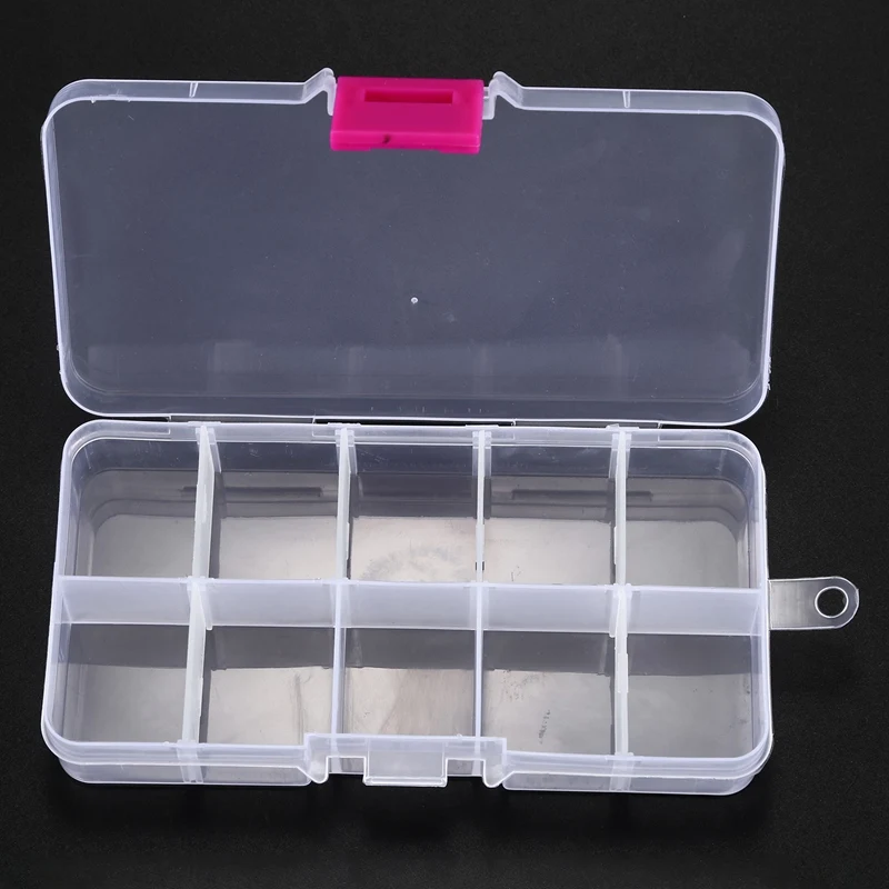 3Pcs 10 Grid Electronic Component Parts Kits Plastic Storage Box Case