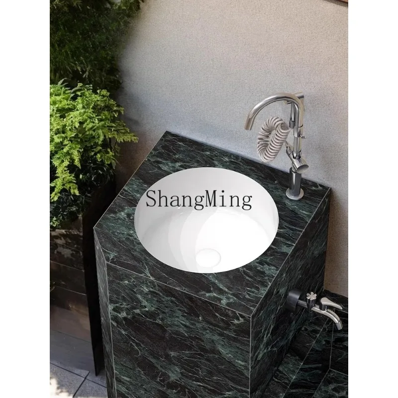 CL  basin outdoor rock slab hexagonal beveled column garden simple modern basin outdoor trough