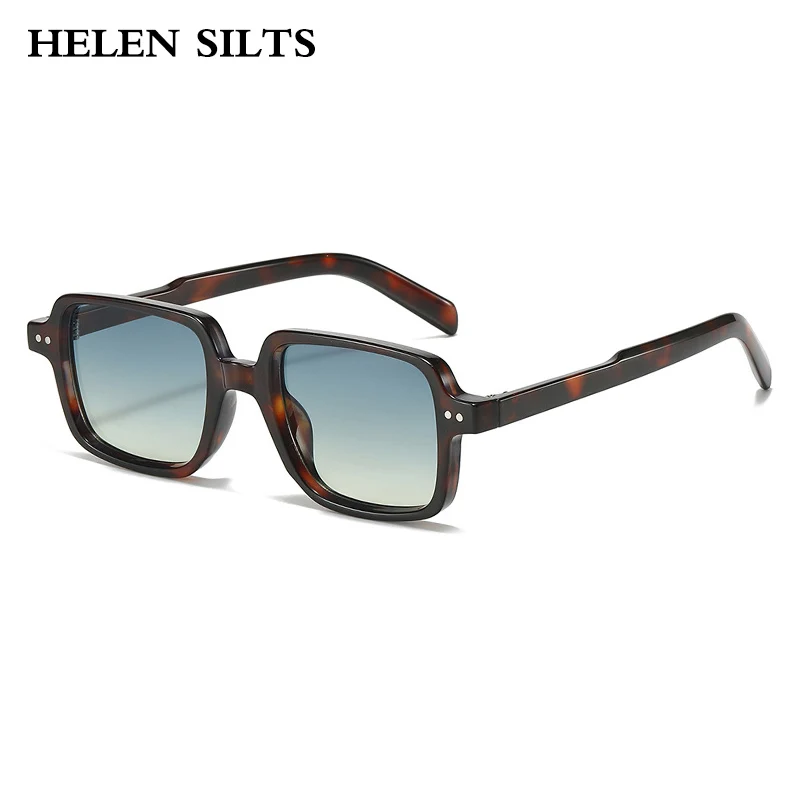 

Ins Popular Fashion Square Sunglasses Men Gradient Shades UV400 Vintage Rivets Women Trending Lepard Green Sun Glasses
