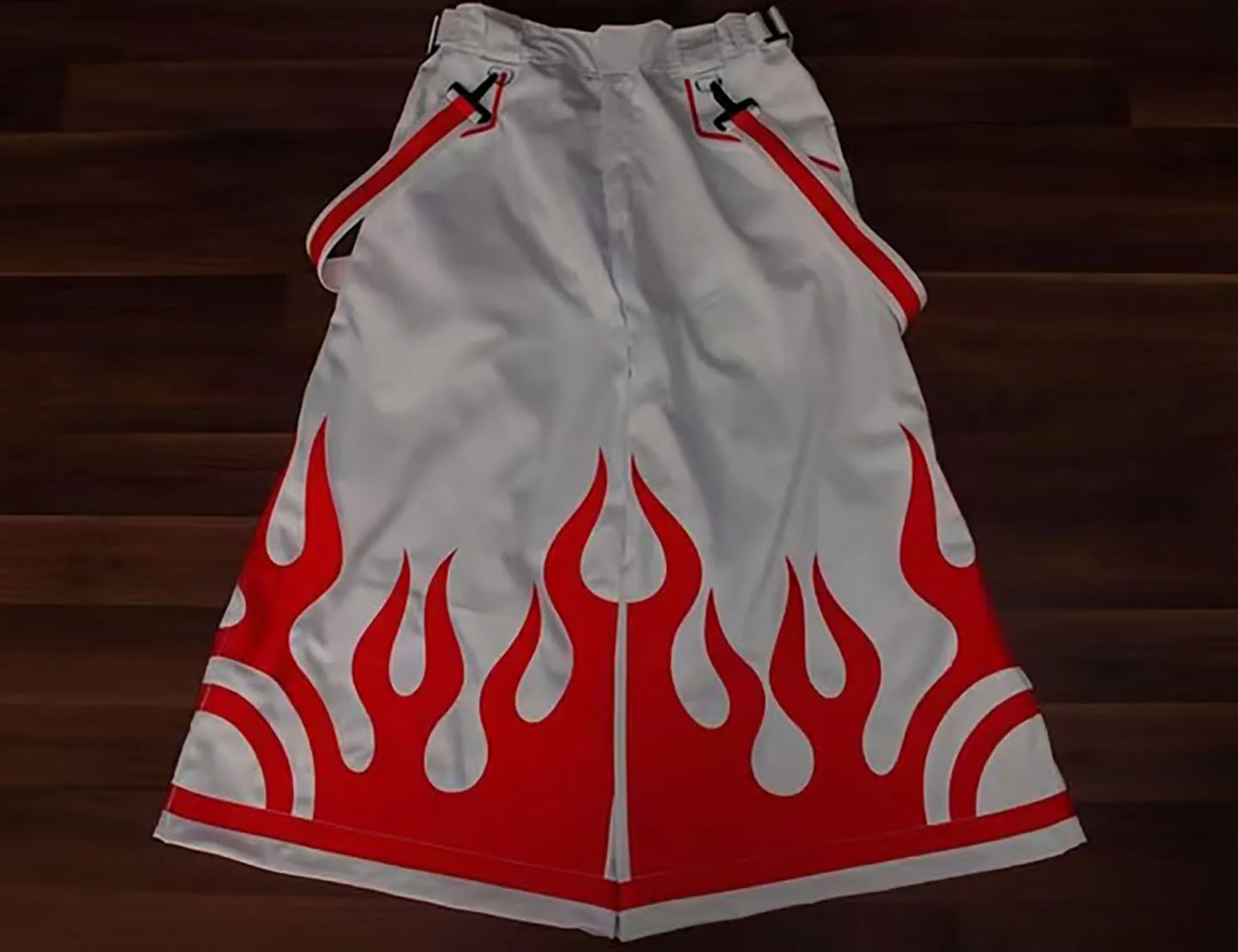 PHATTPANT штаны для шаффл-дэнса, усиленные, Melbourne Shufflered, Flames C062, белые штаны для шаффл-дэнса