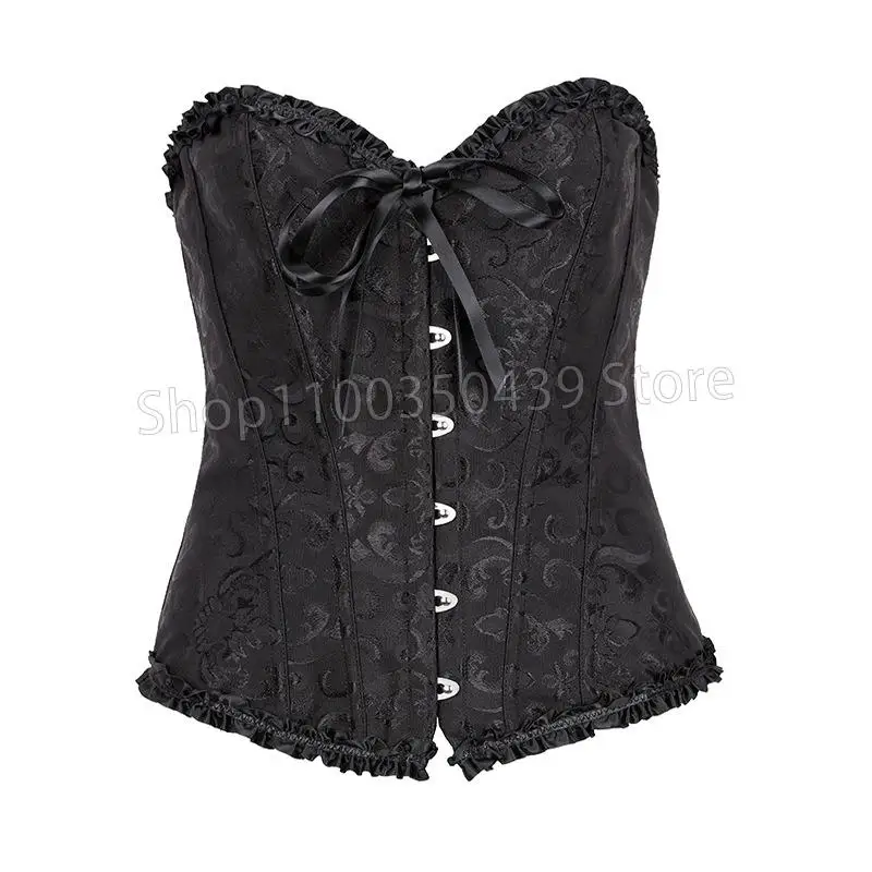 Steampunk Tight Bra Women\\'s Underwear Dance Dress Flower Lace Bone Tight Bra Gothic Satin Bra Tight Bra Retro Tight Bra