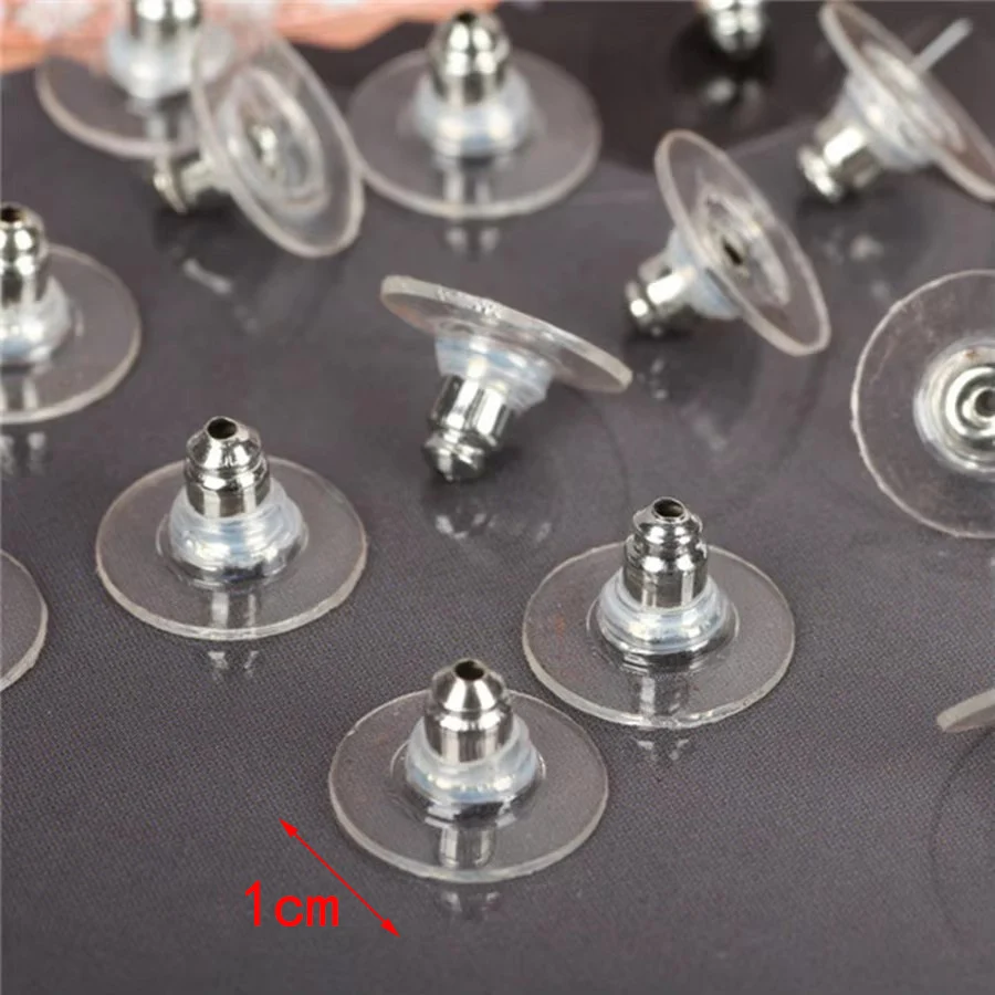 100pcs/lot Metal Stud Earrings Back Stoppers Support Bullet Butterfly Post Blocked Caps For Diy Earrings Jewelry Making Findings