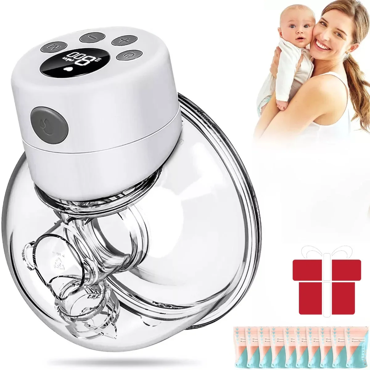 

Portable Wearable Electric Breast Pump S12 Hands-Free Low Noise Breast Pump With Milk Bag