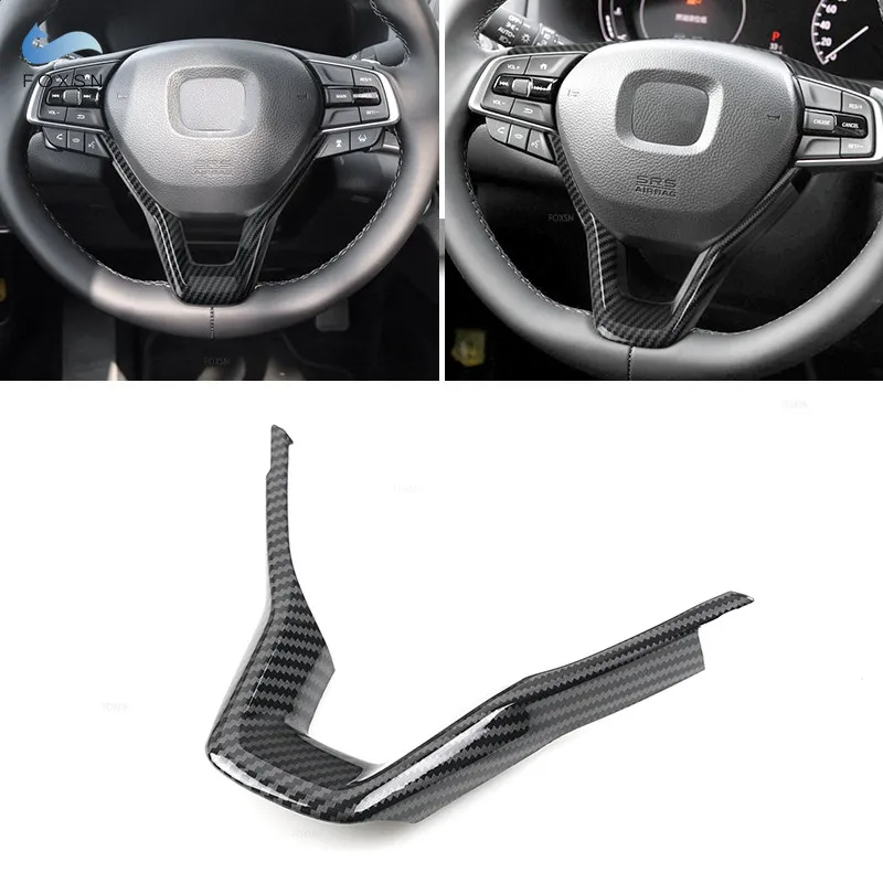 

Для Honda Accord 10 2018 2019 2010 2021 ABS стиль из углеродного волокна внутренняя крышка рулевого колеса нижняя рамка защитная накладка
