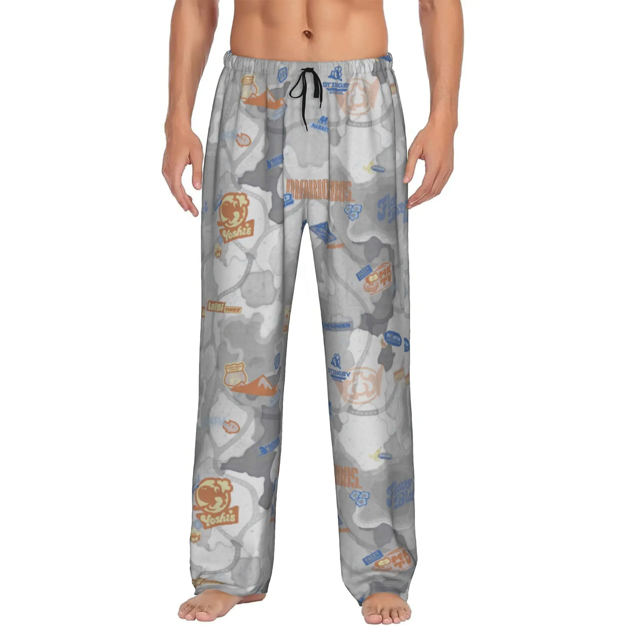 

Custom M-Marioes Video Game Brothers and Friends Pajama Pants Sleepwear Men Elastic Waistband Sleep Lounge Bottoms with Pockets