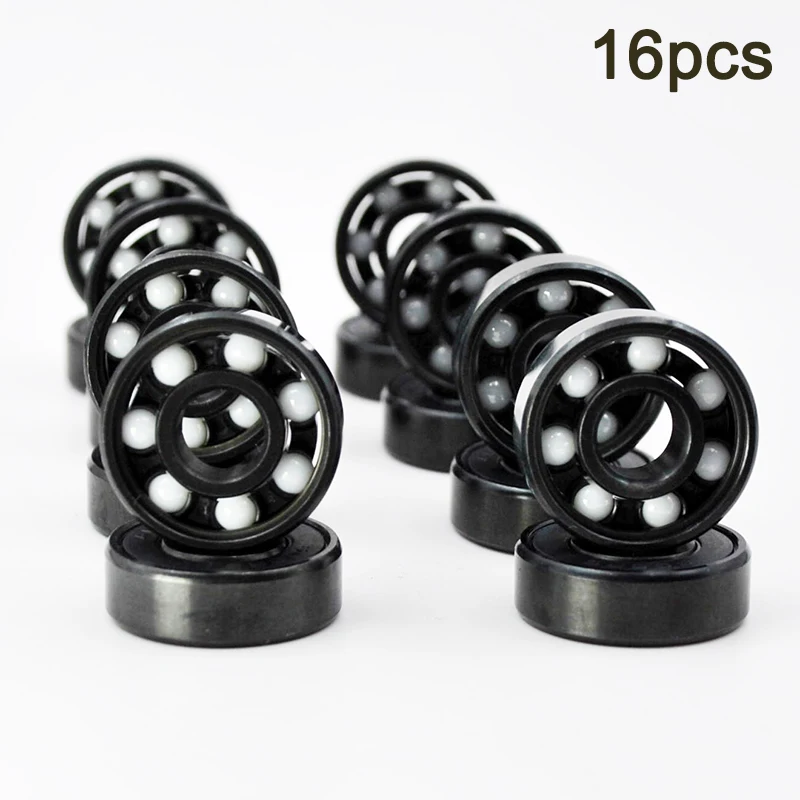 16pcs 608 RS Hybrid Ceramic Ball Bearing 8*22*7mm Roller Skate Skateboard Wheel Longboard 608RS Bearings