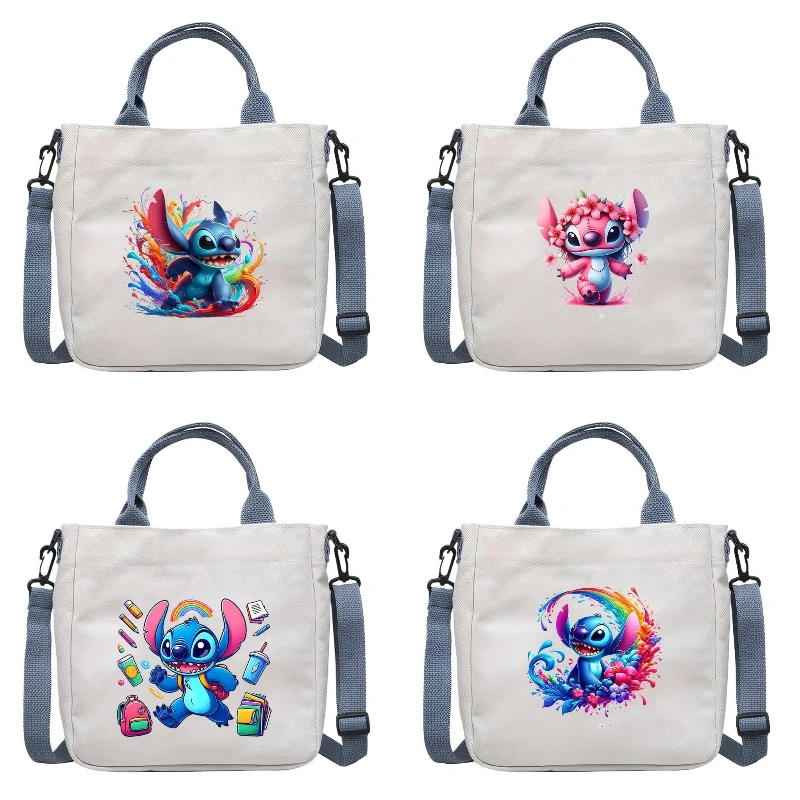 

Disney Stitch Print Tote Bag Cartoon Fashion Shoulder Bag Women's Commuter Crossbody Canvas Bag Large Capacity Tote Bag Gift