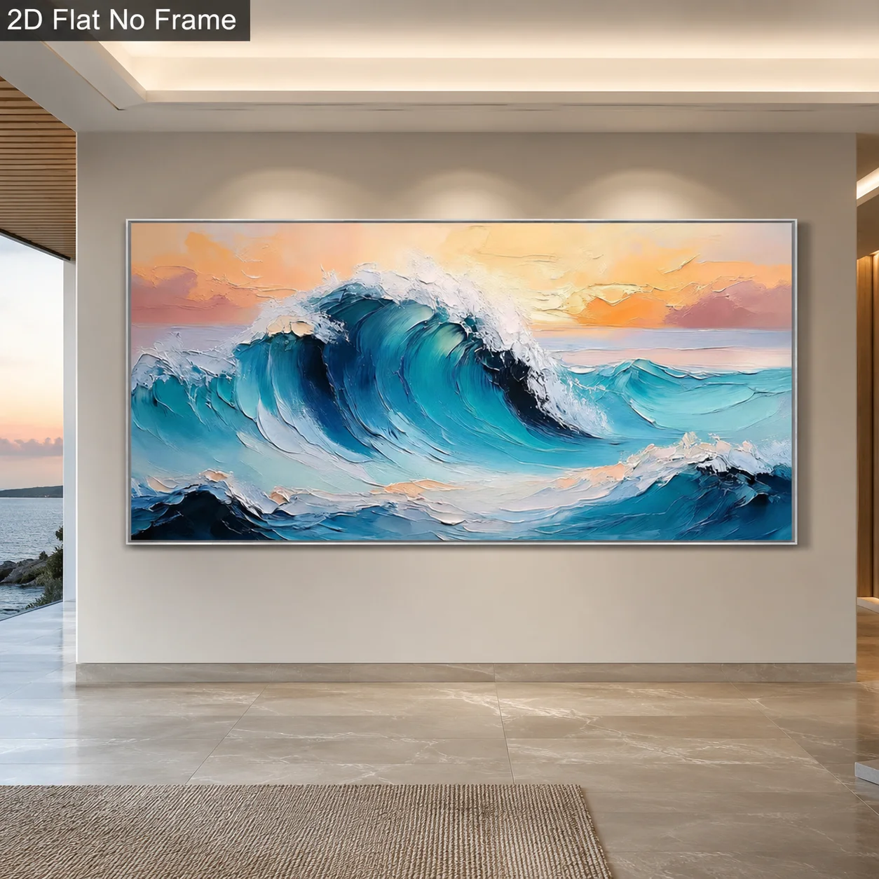 Large Size Wall Art Canvas Prints Sunset Over Ocean Waves Prints Posters For Living Room Gallery Bendroom Landscape Paintings