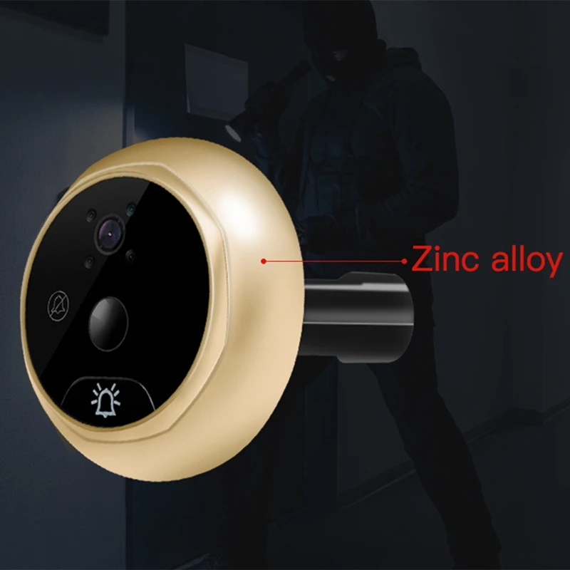 4.3Inch Doorbell Camera Motion Detection Recording Display Video Peephole Viewer Ring Doorbel