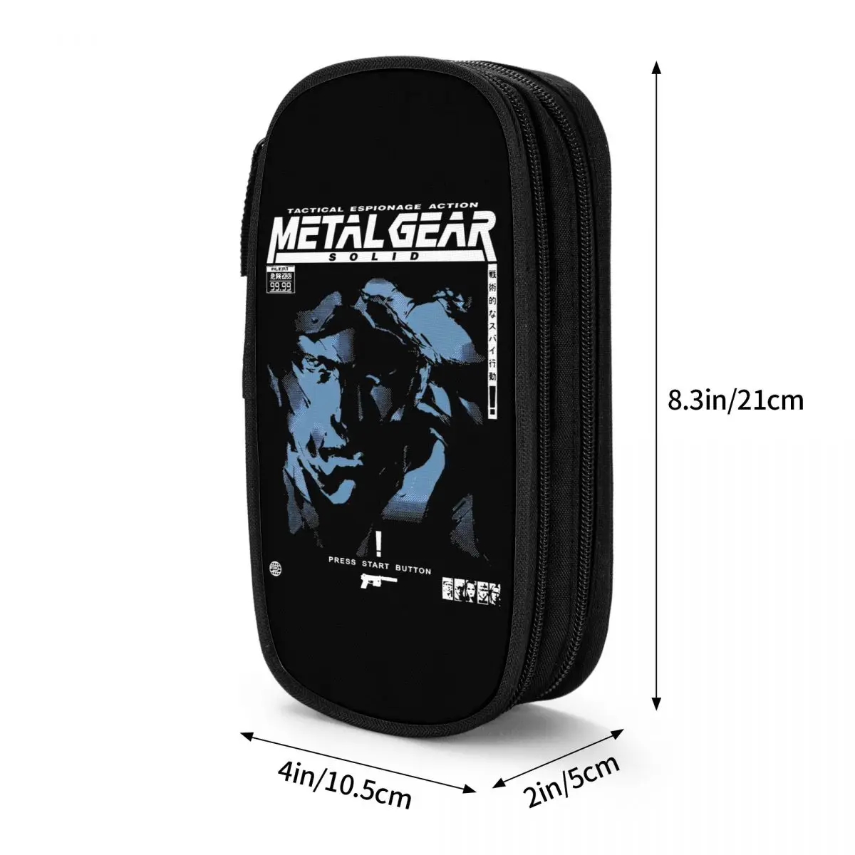 Mgs metal gear sólido lápis casos jogo lápis titular caneta meninas meninos sacos de lápis material escolar cosméticos papelaria