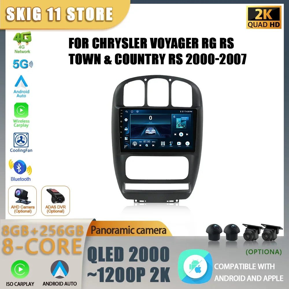 

Car Radio Android 14 Multimedia For Chrysler Voyager Rg Rs Town & Country Rs 2000-2007 Wireless BT Carplay Touch Screen Stereo