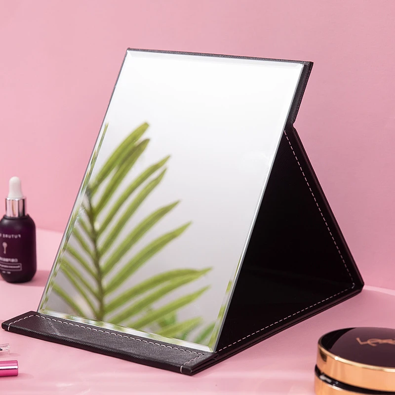 Portable Cosmetic Mirror Folding Desktop Dormitory Princess Mirror Female Large and Small Desktop Cosmetic Mirror Wholesale