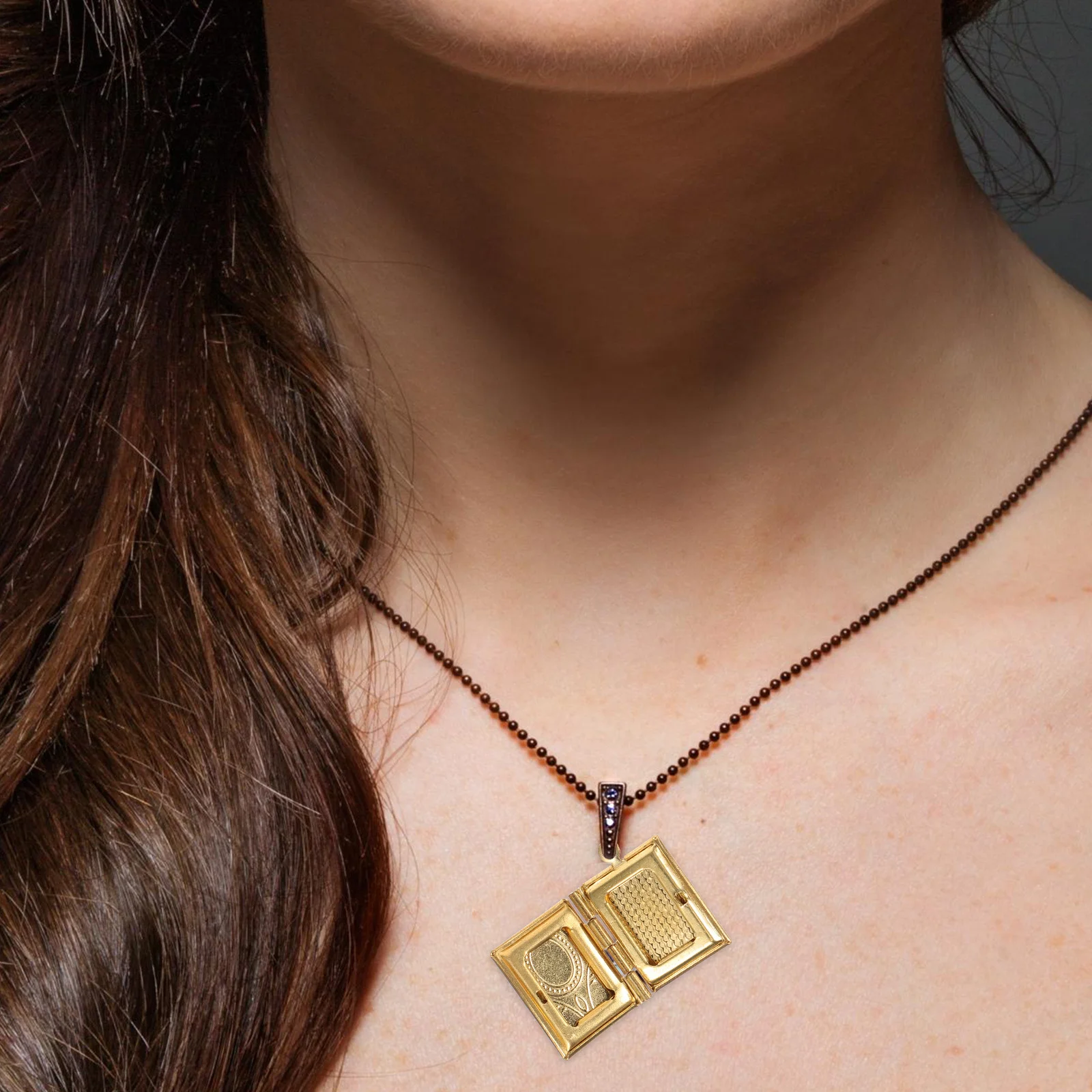 10 قطعة النحاس المنجد قلادة جالبة للحظ كتاب على شكل المناجد الصورة ل أساور صنع المجوهرات DIY بها بنفسك صندوق صور المعلقات الحرفية أطقم #4