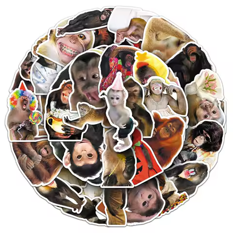 50PCS Funny Monkey Chimpanzees Meme Stickers Realistic Graffiti Decoration DIY Notebook Suitcase Guitar Refrigerator Toys Decals