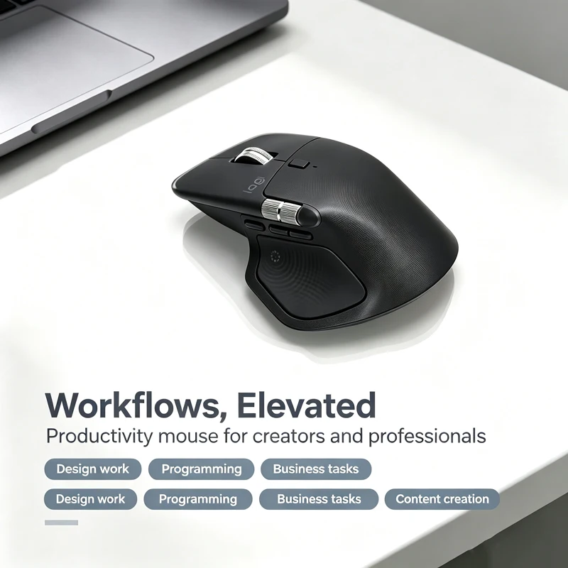 Logitech MX Master 4 Advanced Wireless Mouse Rechargeable Bluetooth Ergonomic Mice For Professional Office Designers