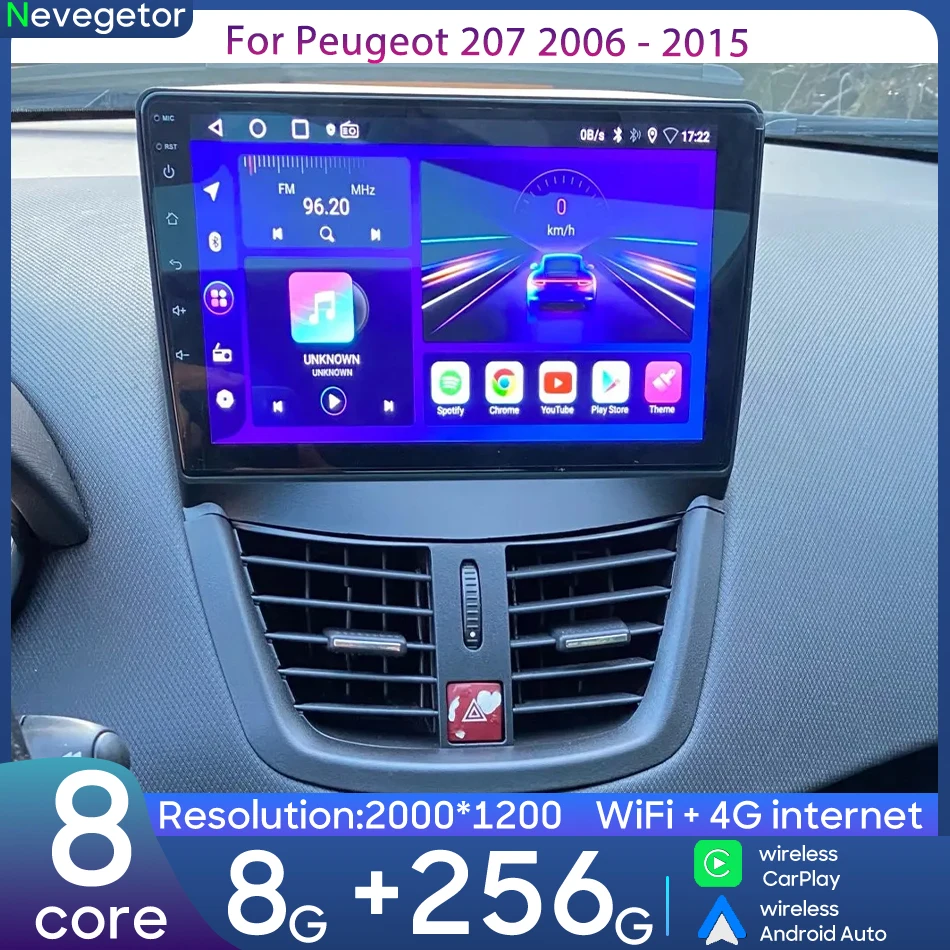 

Для Peugeot 207 2006-2015 автомобильный интеллектуальный мультимедийный плеер навигация GPS Android авто радио автомобильный видеоплеер стерео CarPlay