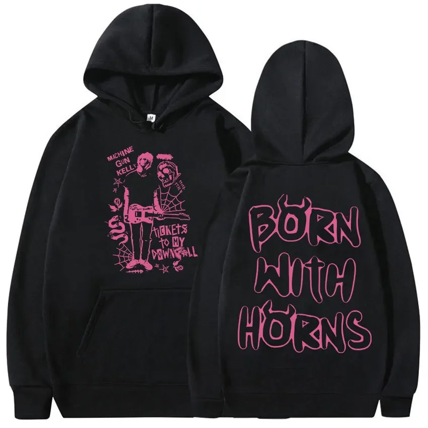 Moletom com Capuz MGK Machine Gun Kelly Tour 2025: Merch do Álbum, Estilo Retrô, Unissex, de Alta Qualidade e Estiloso