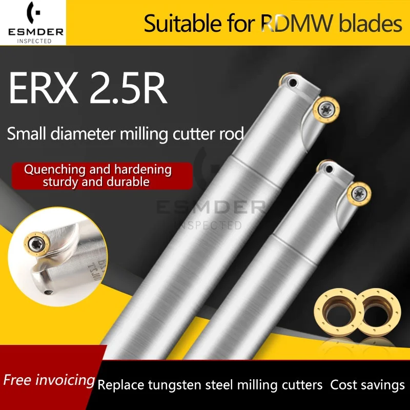 

ERX2.5R C10 C12 ERX2.5R-C10-11-120L-2T ERX2.5R-C12-13-120L-3T Small Diameter Milling Cutter Rod For RDMW05 Inserts 1PCS