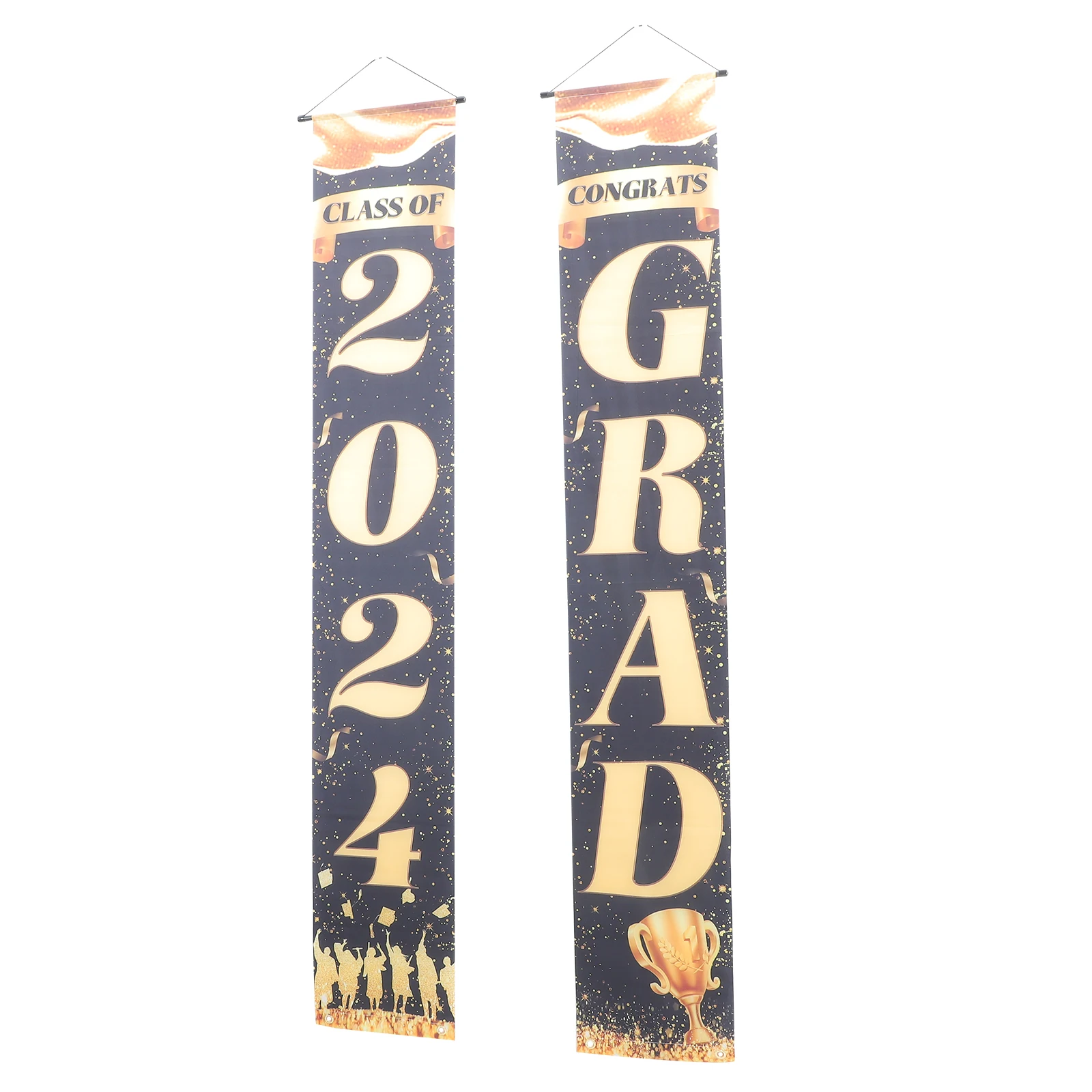 

1Pair Graduation Door Banner Class of 2024 Party Decorations Backdrop Cloth Couplets for Porch Front Door Graduation Season