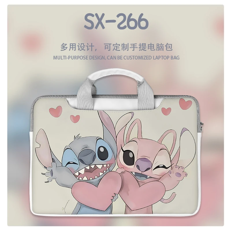 

Disney Stitch Laptop Bag Waterproof 12 15 16-inch Lenovo Thinkbook14 Apple 13 14-inch Waterproof Cartoon Creative Couple Handbag