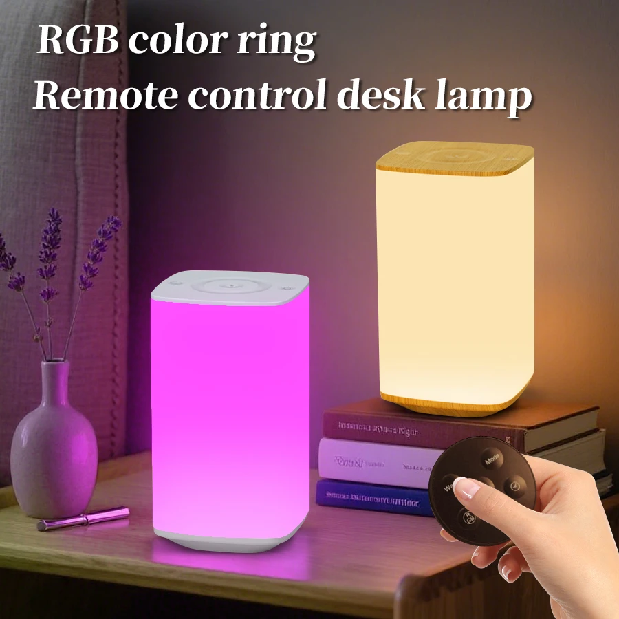 LED Table Lamp Touch Bedside Lamps Rechargeable Desk Lamp With Remote RGB Night Light Timing Sleeping Lights Bedroom Decorations