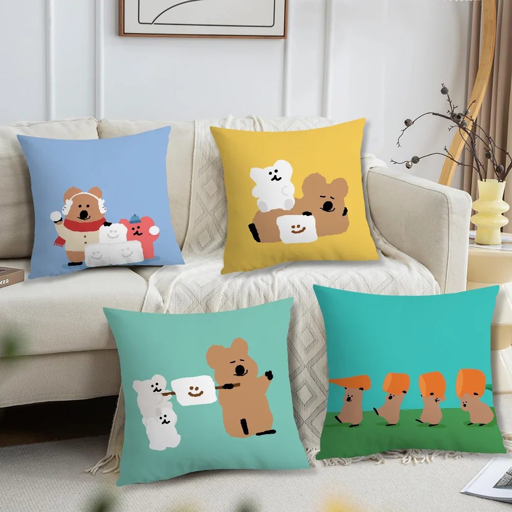 Cute D-Dinotaeng Pillow Case Living Room Sofa Cushion Cover Suitable For Home Bedroom Room Decoration