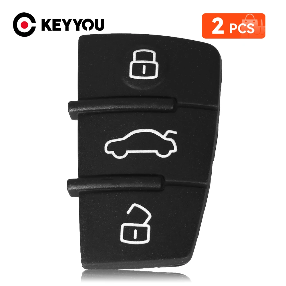 

KEYYOU 2 шт. резиновая накладка дистанционного ключа без ключа, 3-кнопочный переключатель, откидная замена для Audi A3 A4 A5 A6 A8 Q5 Q7 TT S LINE RS