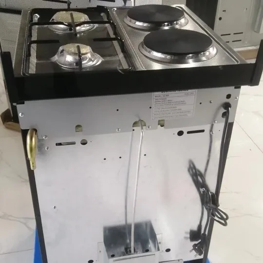 أجهزة المطبخ سعة 60 لترًا، 2 شعلة غاز، 2 موقد كهربائي، أطباق ساخنة مع فرن بيتزا