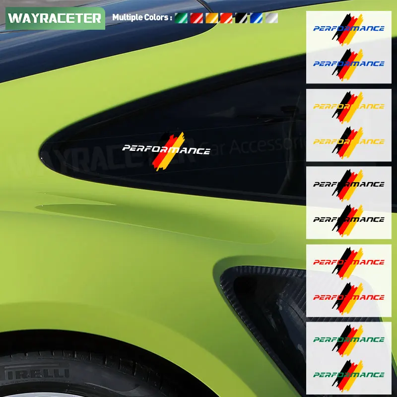 2 шт., светоотражающие виниловые наклейки в немецкую полоску для Porsche 911 Cayenne Macan Panamera Cayman 718 Boxster Taycan