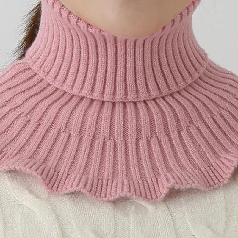 متماسكة الياقة وشاح شتاء دافئ شال وشاح دافئ الرقبة ارتداء الياقة المدورة للانفصال 6XDA