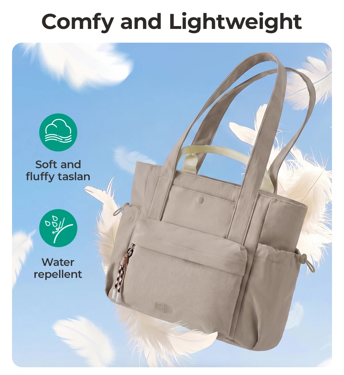 BAGSMART Damen-Tragetasche mit mehreren Taschen, wasserabweisende Schultertasche, für Pendler, Schule, Mama, Reisen, Freizeittasche – Detail 6