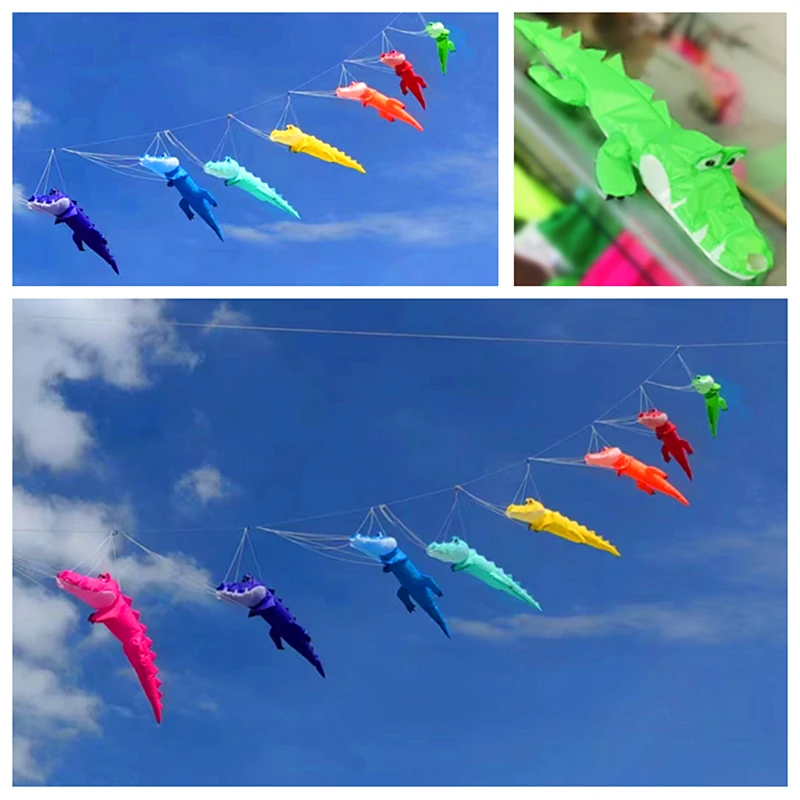 free shipping Crocodile kite flying string line soft kites pilot inflatable kites weifang kites factory colorful flying kites