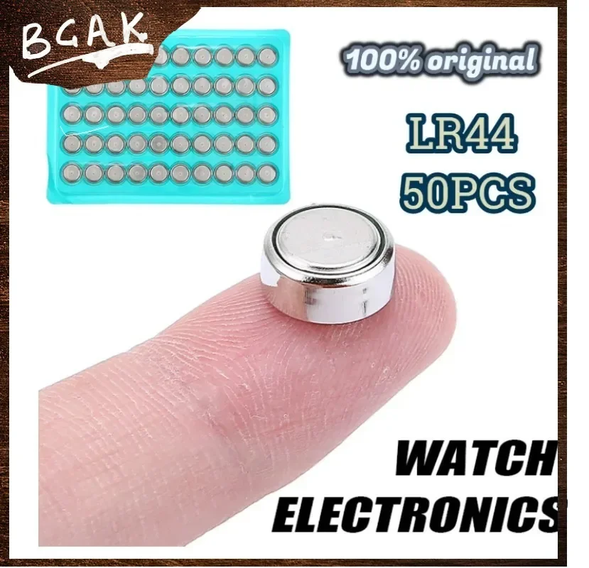 Hot 210mah 50pcs LR44 BCAK Battery Button Watches Cell Coin Battery LR44 Cells Alkaline Button Batteries AG13 1.55V Watch Ronic