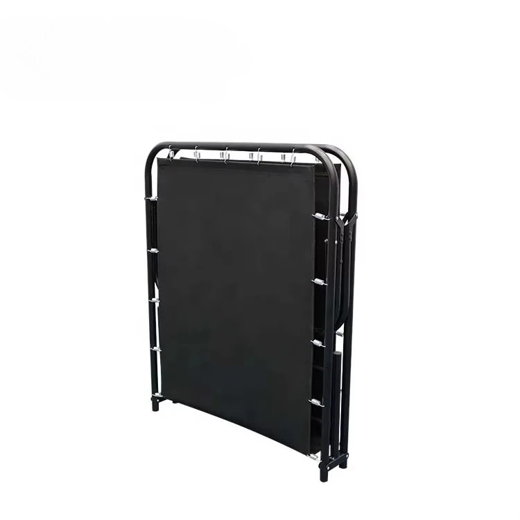 Manufacturer Wholesale Portable Foldable Customizable Color Spring Canvas Metal Bed For School Hospital Office Bedroom Temporary