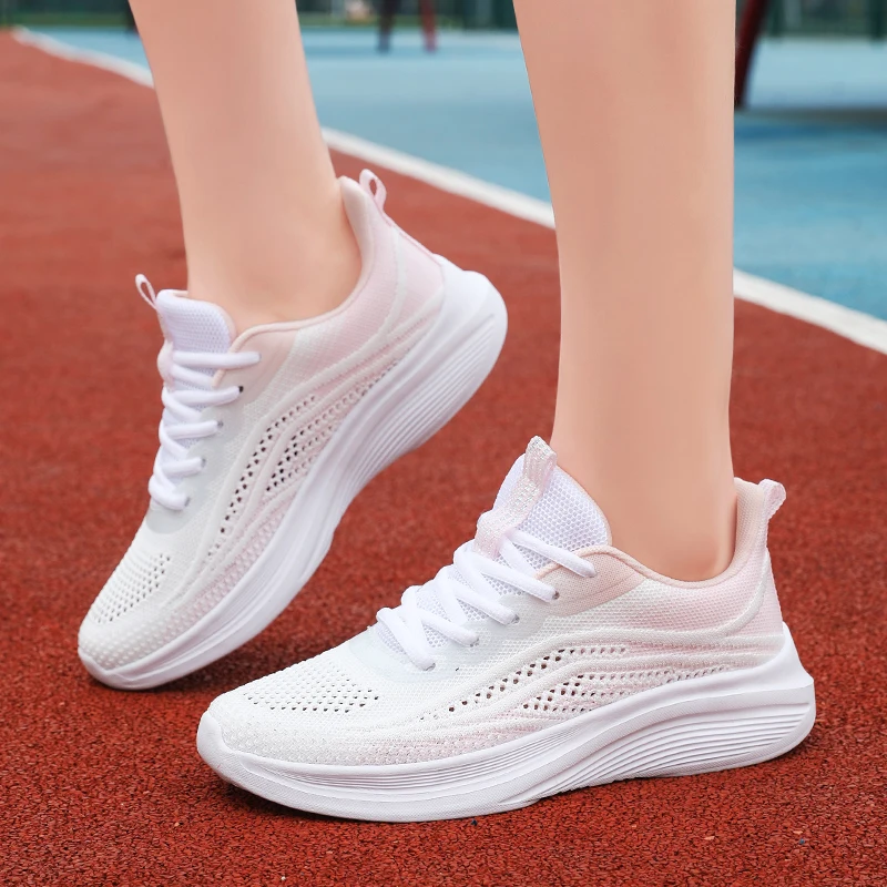 

Women Flying Weave Fitness Casual Sneakers Ladies Comfortable Non-Slip Jogging Shoes Lightweight Breathable Summer Running Shoes