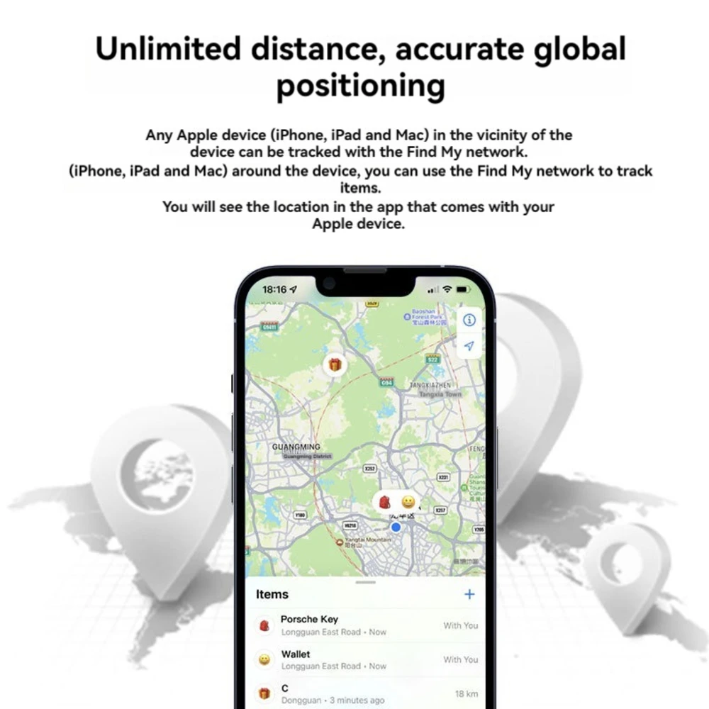 Locator for Find My Global for Apple GPS Pet Child Anti-Lost Reminder Bluetooth Compatible with AirTag Same Size 32*8mm 365 days