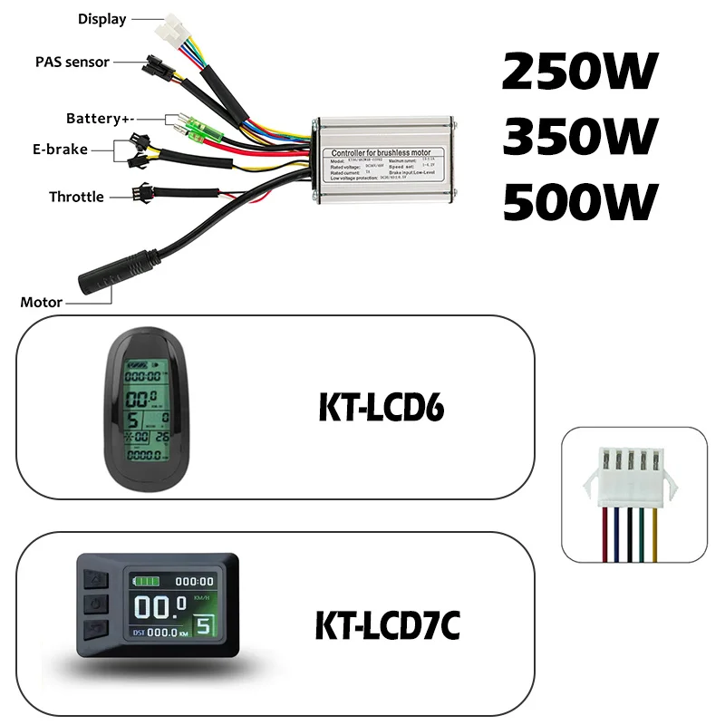 

24V36V48V LCD6 LCD7C Ebike accessories Parts For KT Controller Electric Bicycle Intelligent Display with SM plug LCD Screen