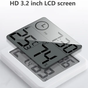 ساعة حائط رقمية مع درجة حرارة ورطوبة ، شاشة كبيرة ، تعمل بالبطارية ، للمنزل ، المطبخ ، المكتب ، ديكورات الطاولة أعلى 8 مبيعات مختلفة لساعة الحائط للمطبخ - No3