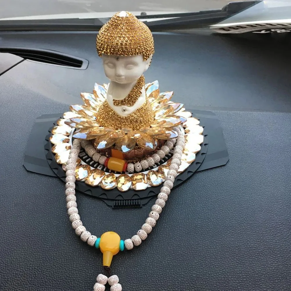 

Car Luxury Full Diamonds Peace Lotus Buddha Perfume Holder for Car Ornaments