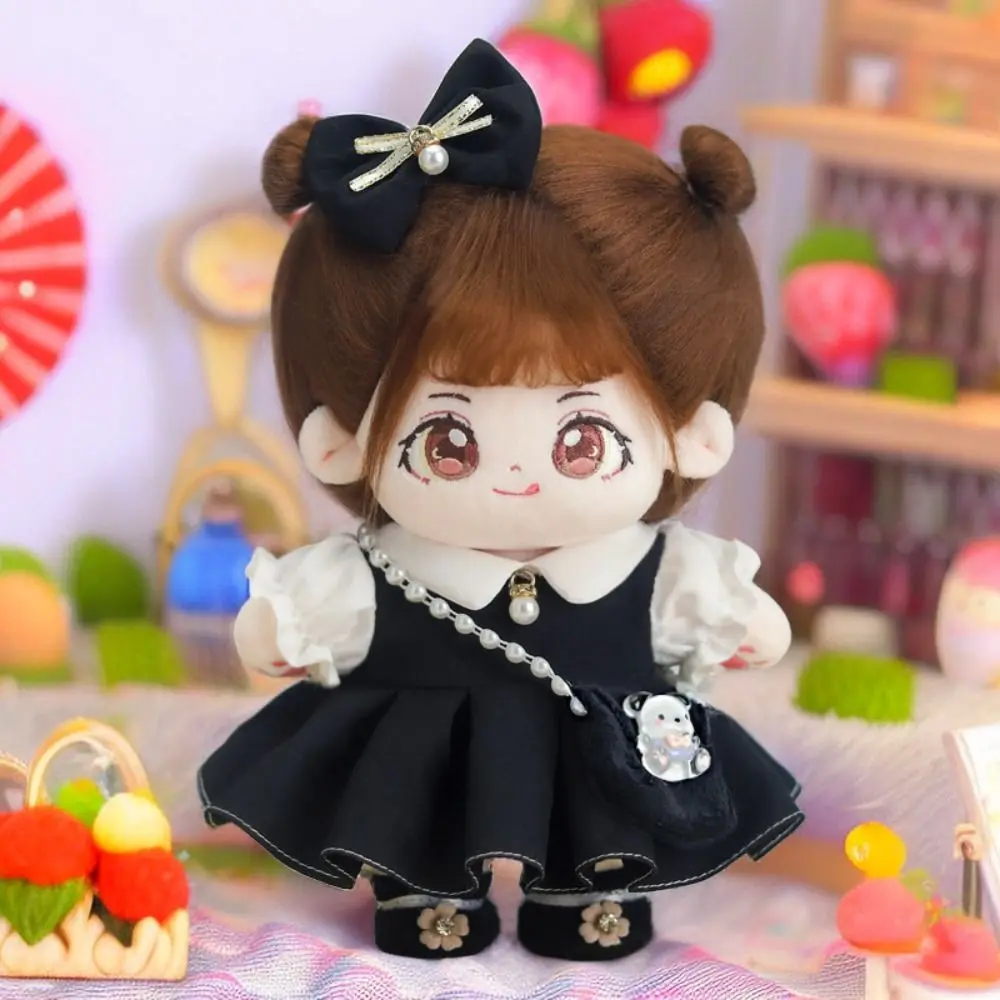 20cm Cotton Doll Lovely Princess Dresses Jumpsuit T-shirt Plush Dolls Clothes Skirt With Headband EXO Idol Dolls Accessories