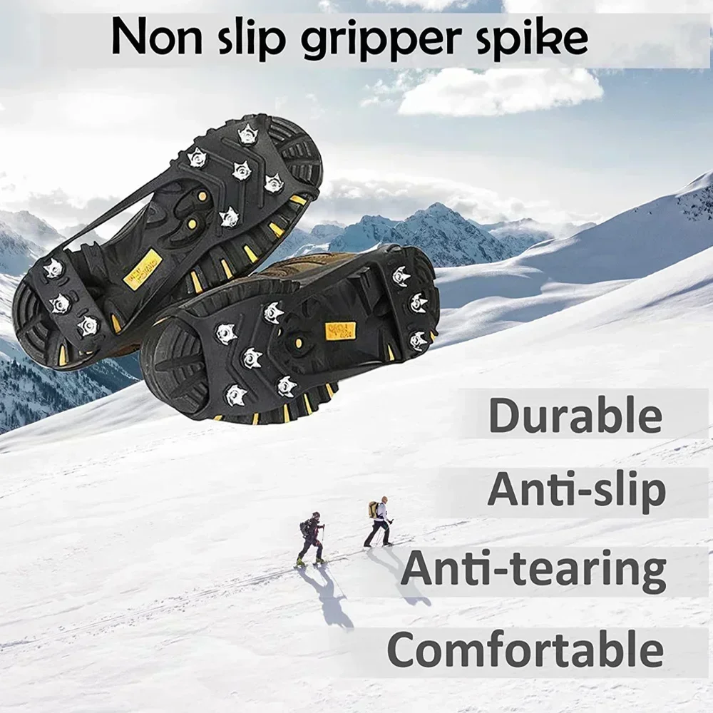 6 pairs Anti-Slip Ice Cleats With 8 Teeth For Outdoor Activities, Winter Fishing And Walking On Snow Mountaineering Camping