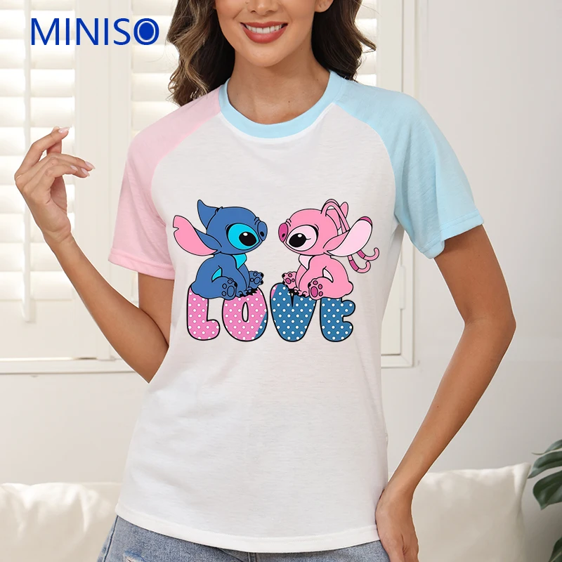 

2025 New Disney Mickey Printed Cotton T-shirt For Couples Round Neck Loose Top Fashion Daily T-shirt Ladies Large Size Summer