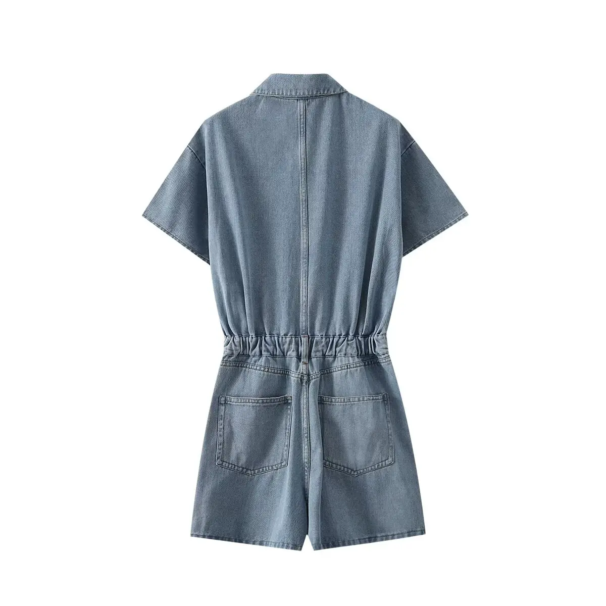 2025 Nuovi prodotti estivi Abbigliamento donna Retro risvolto monopetto in vita dimagrante multi-tasca pantaloncini tuta di jeans