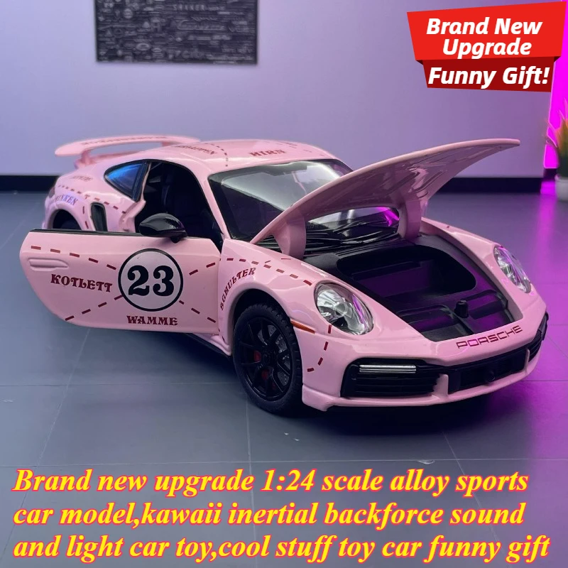 

Cool Stuff Toy Car Funny Gift-Hot 1:24 Scale Alloy Sports Car Model,Kawaii Inertial Rally Car Toy,Toys for Kids 2 To 4 Years Old