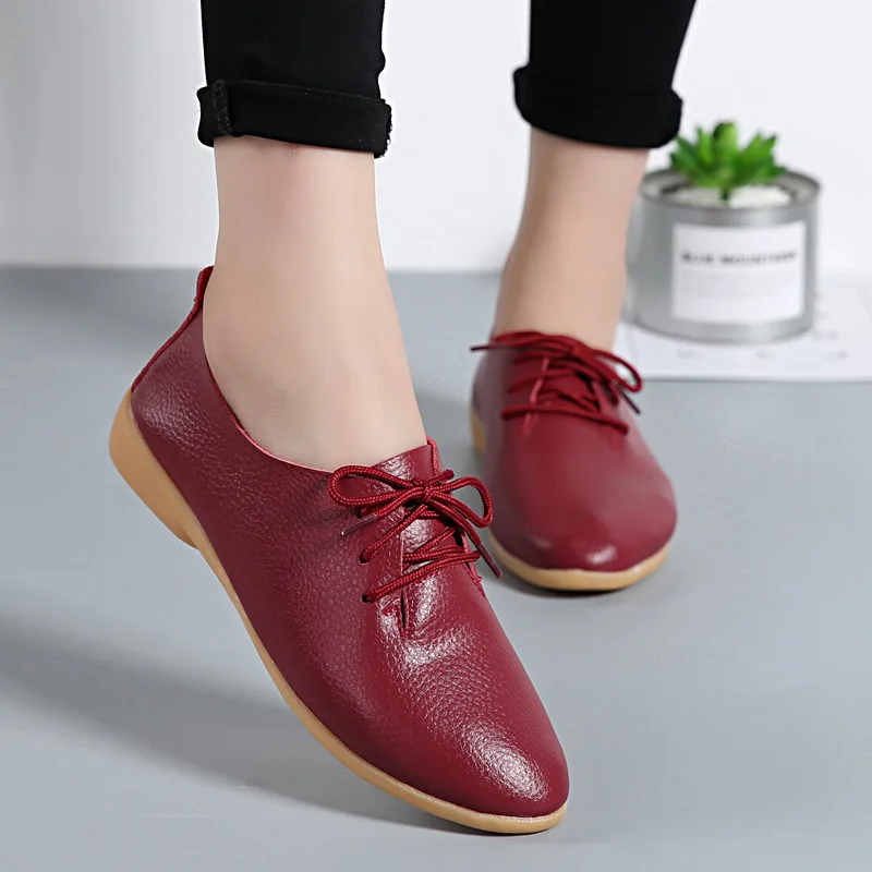 Loafers Women Casual Shoes Genuine Leather Summer  Moccasins Soft Pointed Toe Ladies Footwear Women Flats Shoes Female yui8