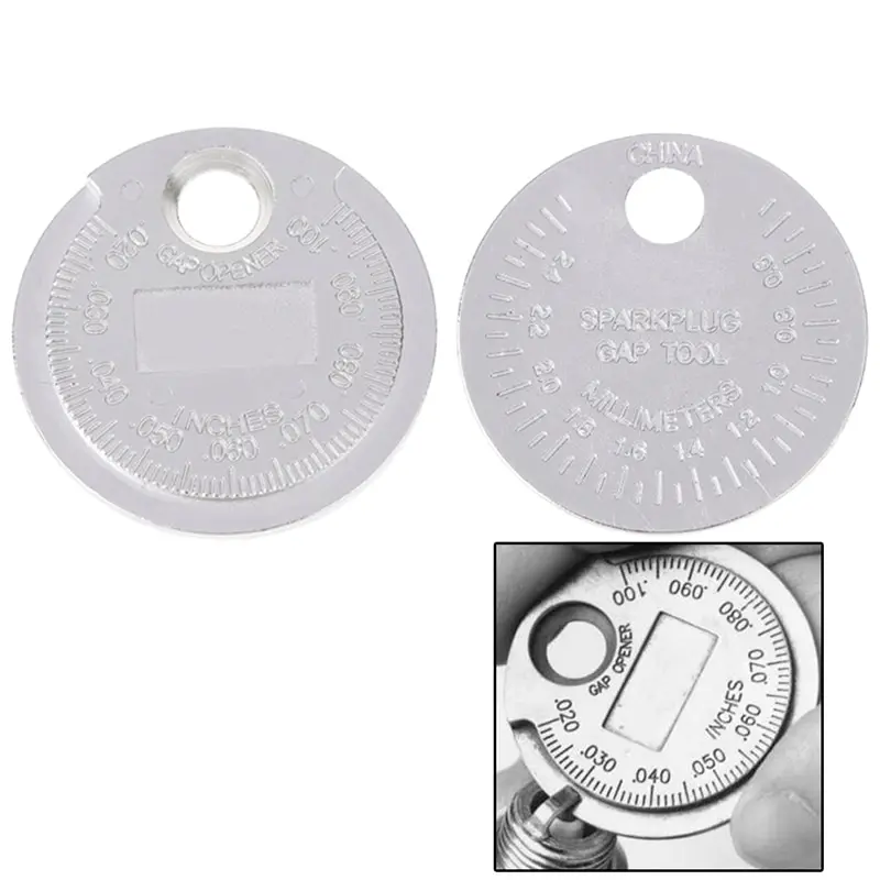 1pc 0.6-2.4mm Ignition Spark Plug Gap Gauge Tool Caliber Measuring Currency-Type Range Spark Plug Gage Gap Tool Feeler New
