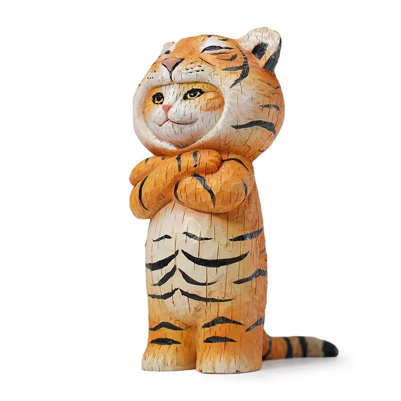 

Woodcut cat cute exquisite simulation tiger cat ornament figure periphery
