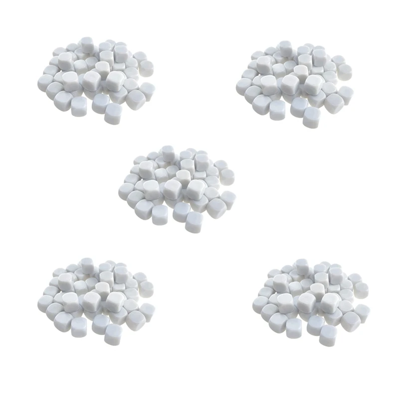 

ELOS-250 Pack 16MM Blank White Dice Set Acrylic Rounded D6 Dice Space For Game,Party,Fun,DIY Sticker And Math Teaching