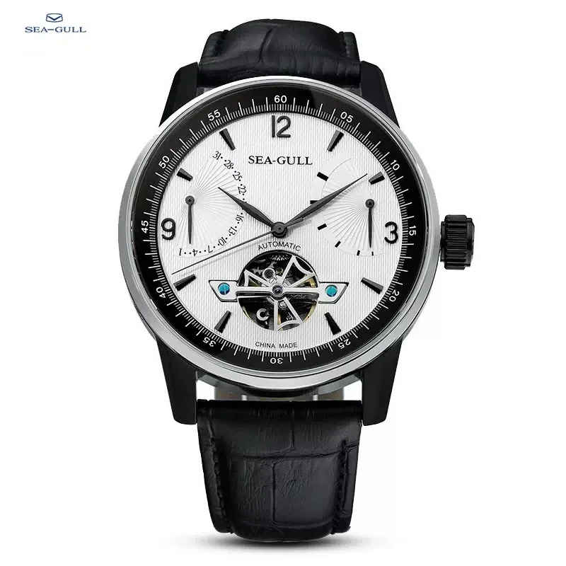 2024 Seagull Men's Watch Automatic Mechanical Watch Business Casual Hollow Flywheel Multi-Function Dial Wristwatch reloj 219.327